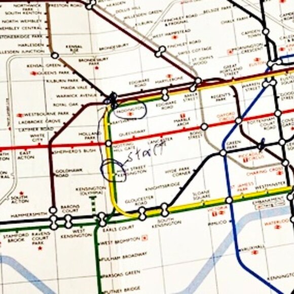 VTG 1979 London Underground Tube Diagram Map+ HM Tower London Re Entry Permit - Picture 3 of 8